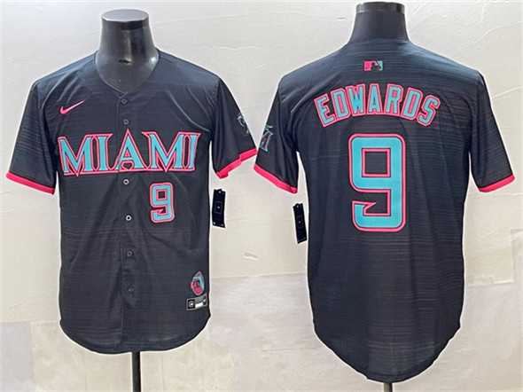 Mens Miami Marlins #9 Xavier Edwards Black 2025 City Connect Limited Stitched Jersey->miami marlins->MLB Jersey